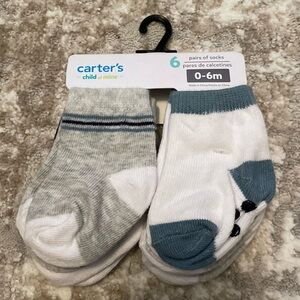 Carter's Child of Mine Gray and White Baby Socks